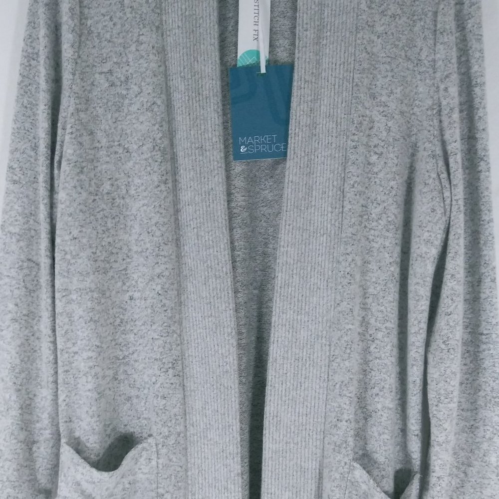 Jacket Sweater 2 Pocket Light Gray Market Spruce Size Med